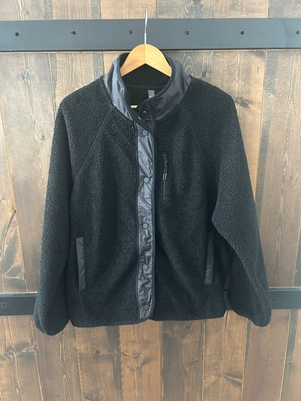 Hyba Black Sherpa Fleece Jacket - Lightweight Warmth Women’s Size XXL